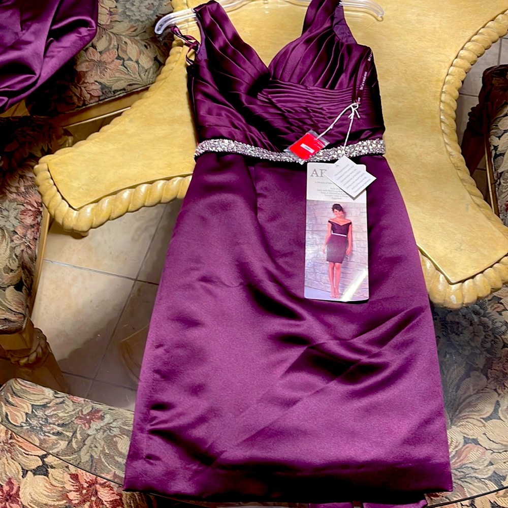 formal dresses…Affairs brand”, with Rhinestone Belt, eggplant color,